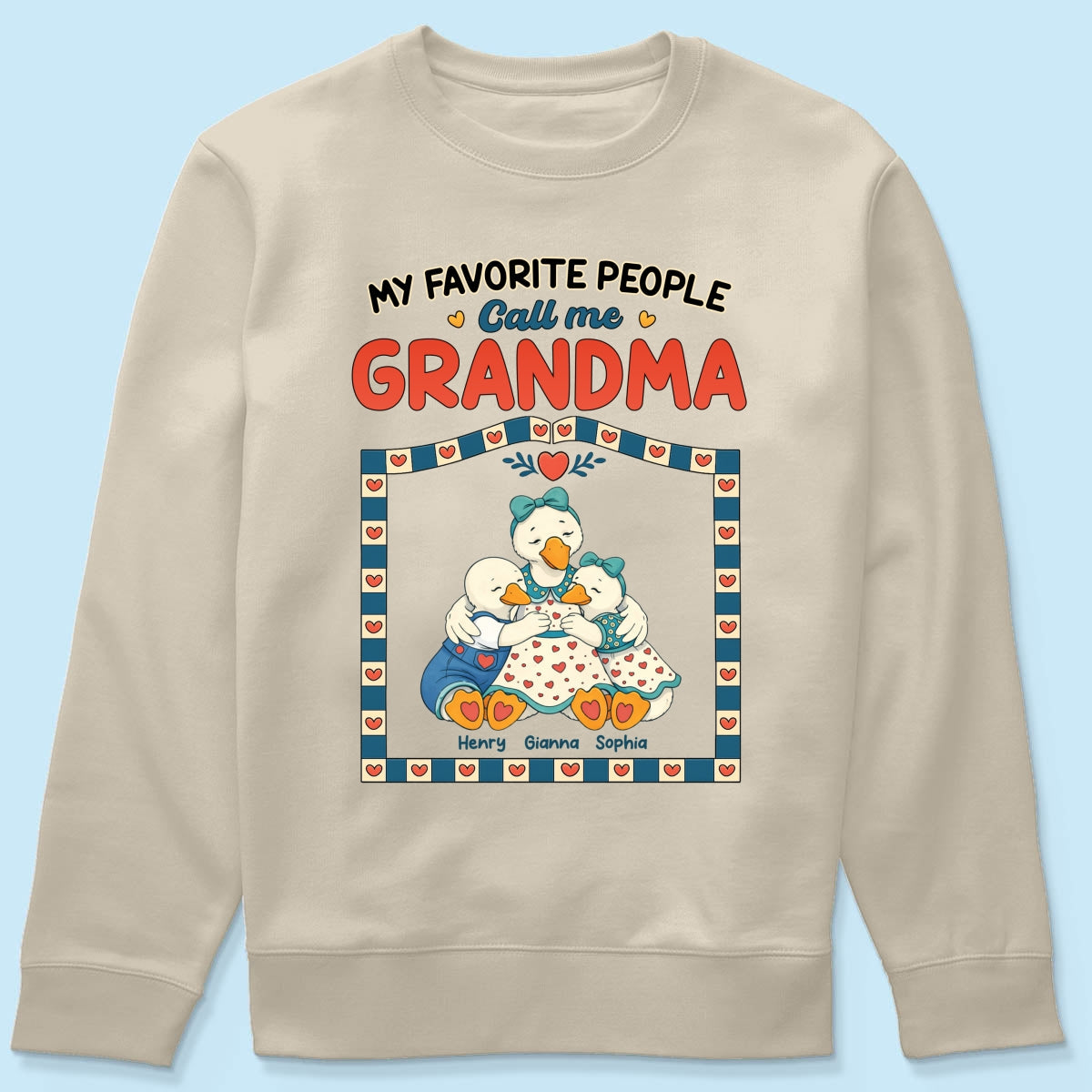 Old School Vintage Grandma Goose - Personalized Shirt - Gift For Grandma