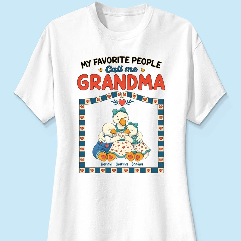 Old School Vintage Grandma Goose - Personalized Shirt - Gift For Grandma