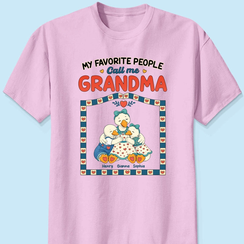 Old School Vintage Grandma Goose - Personalized Shirt - Gift For Grandma