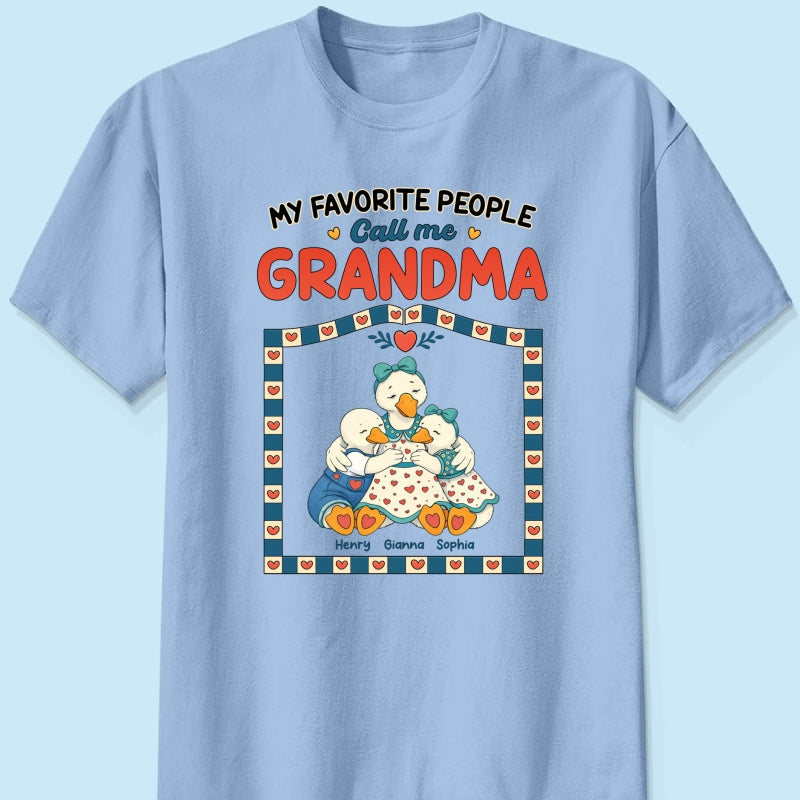 Old School Vintage Grandma Goose - Personalized Shirt - Gift For Grandma