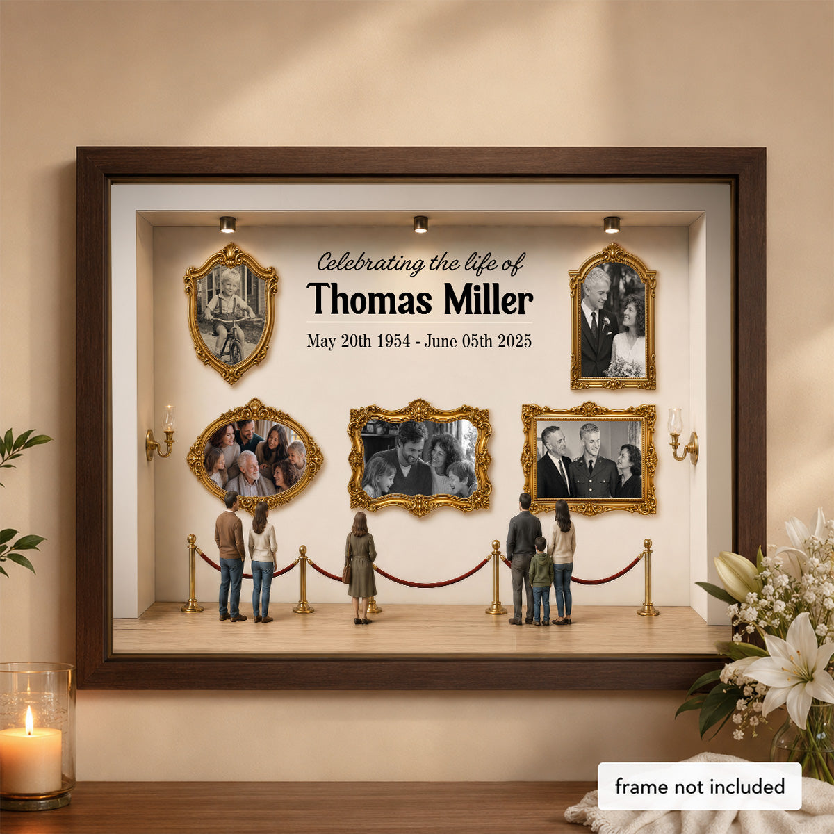 Celebrating The Life Of A Loved One 3D Museum - Personalized Poster - Memorial Sympathy Gift Remembrance Keepsake