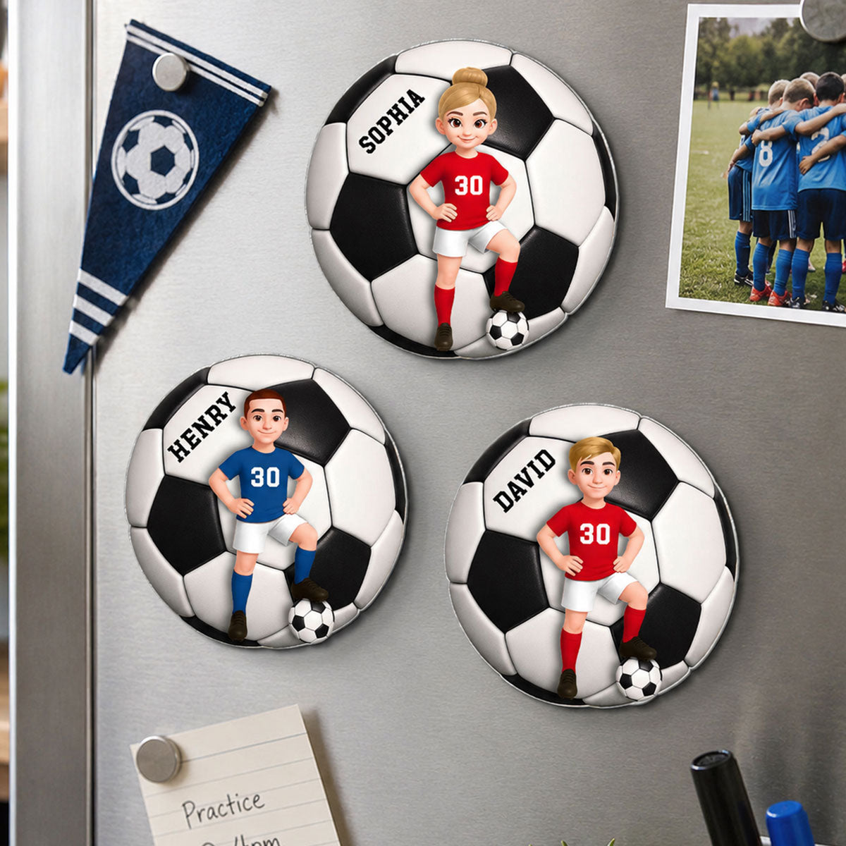 Soccer Boy & Girl - Personalized Acrylic Locker Magnet - Back To School Gift For Daughters, Sons, Grandkids, Teenagers