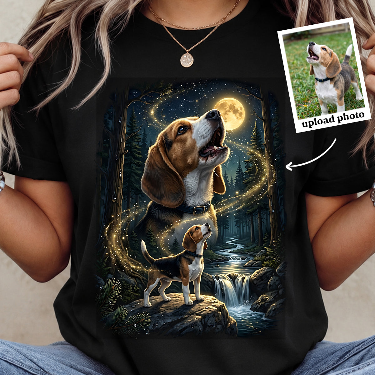Dog Howling to the Moon - Personalized Shirt - Gift for Dog, Cat Lovers