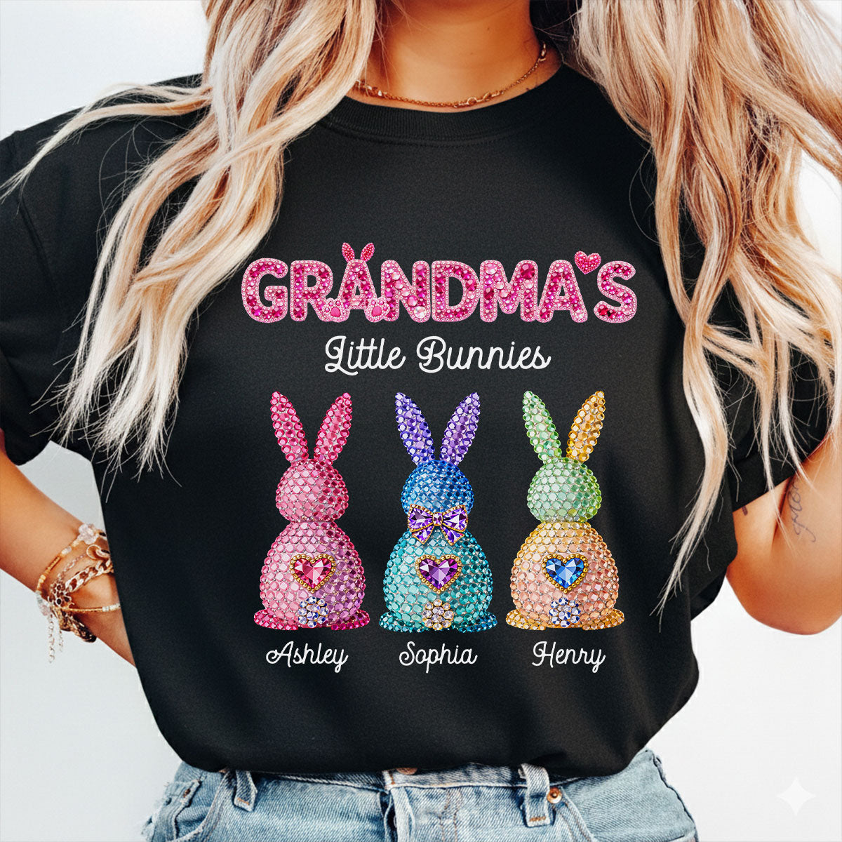 Grandma's Little Bunnies Easter - Personalized Shirt - Sentimental Gift for Grandma
