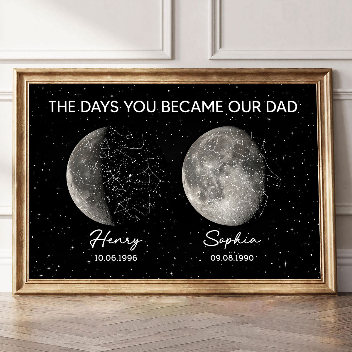 The Day You Became Dad Custom Moon Phase & Star Map - Personalized Poster - Father's Day Gift For Dad, Husband