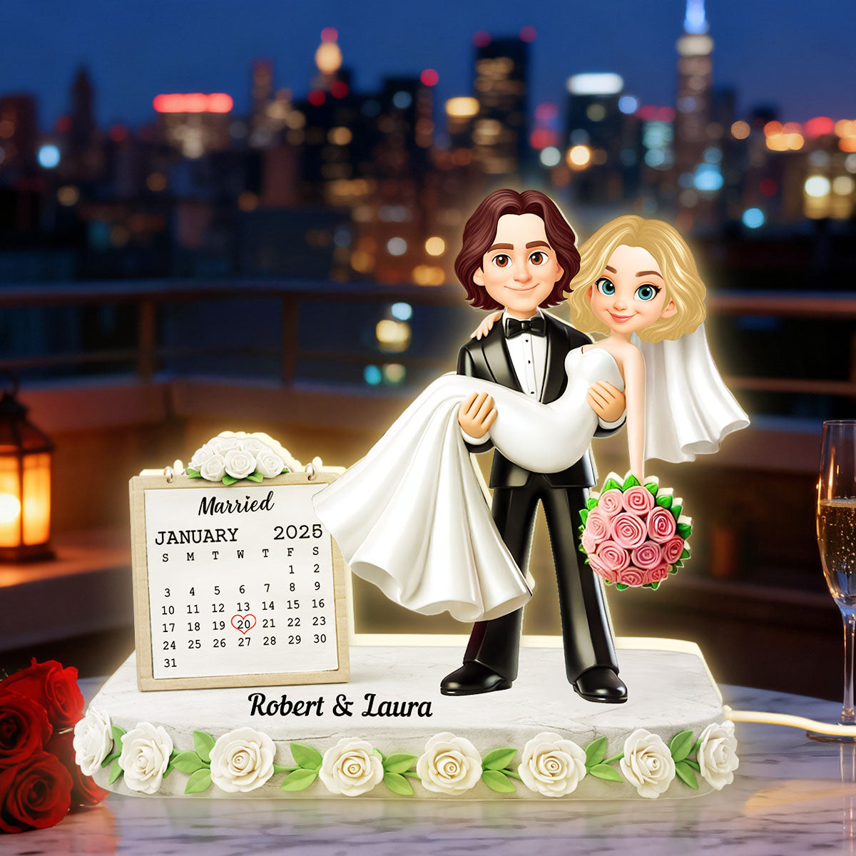 Wedding Anniversary - Personalized Light Box - Gift for Couple