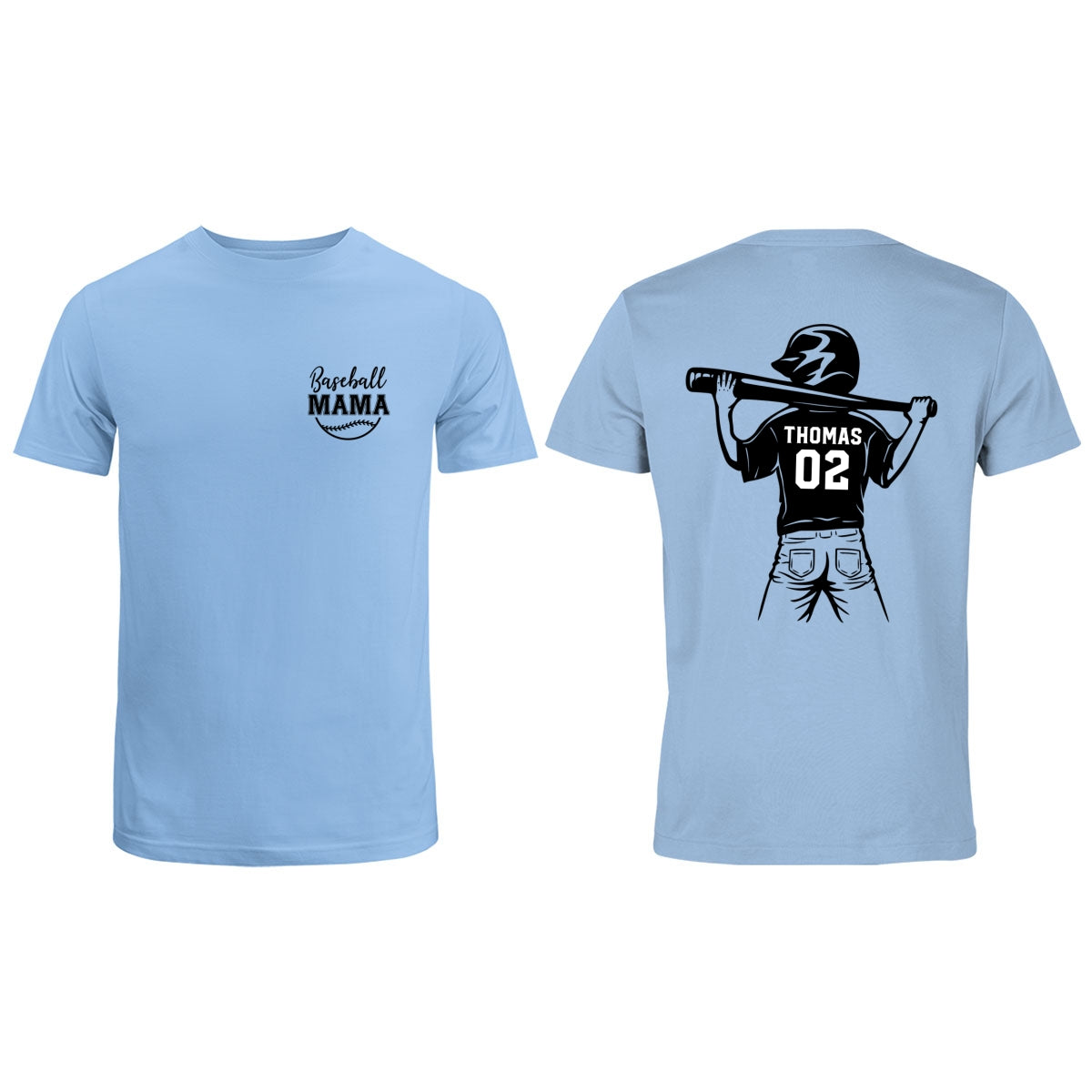 Baseball Mom Grandma - Personalized Double Sided Shirt - Game Day Baseball Little League