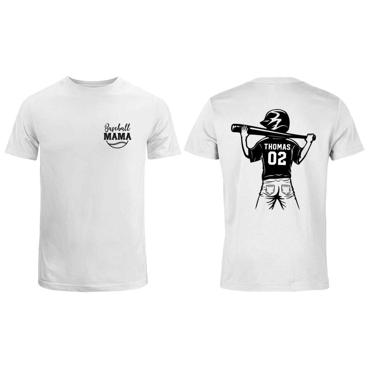 Baseball Mom Grandma - Personalized Double Sided Shirt - Game Day Baseball Little League