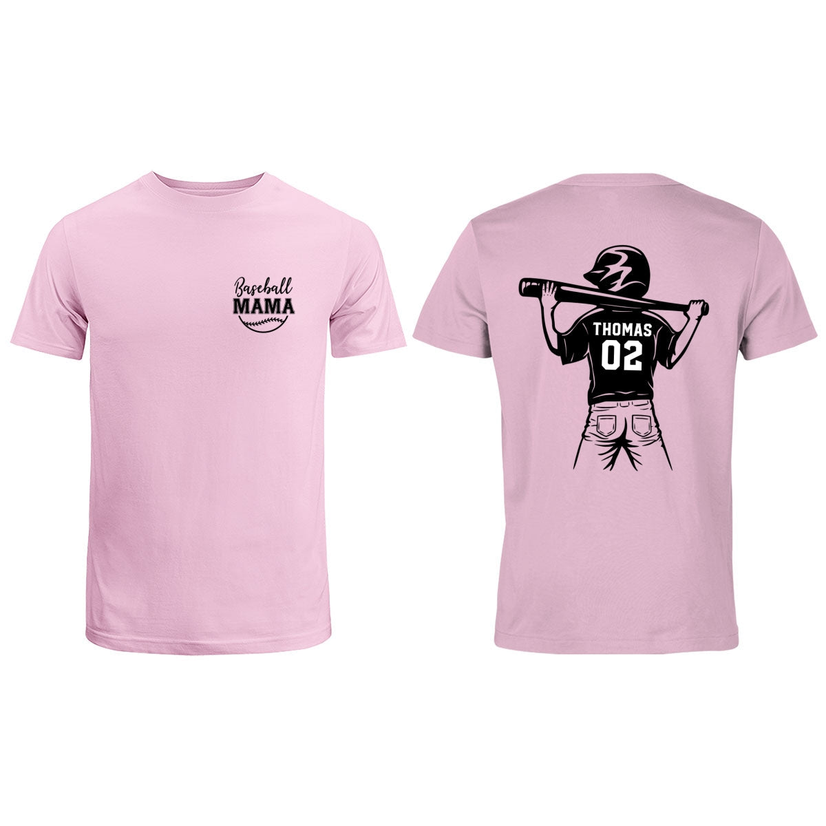 Baseball Mom Grandma - Personalized Double Sided Shirt - Game Day Baseball Little League
