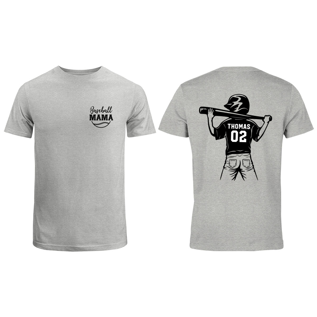 Baseball Mom Grandma - Personalized Double Sided Shirt - Game Day Baseball Little League