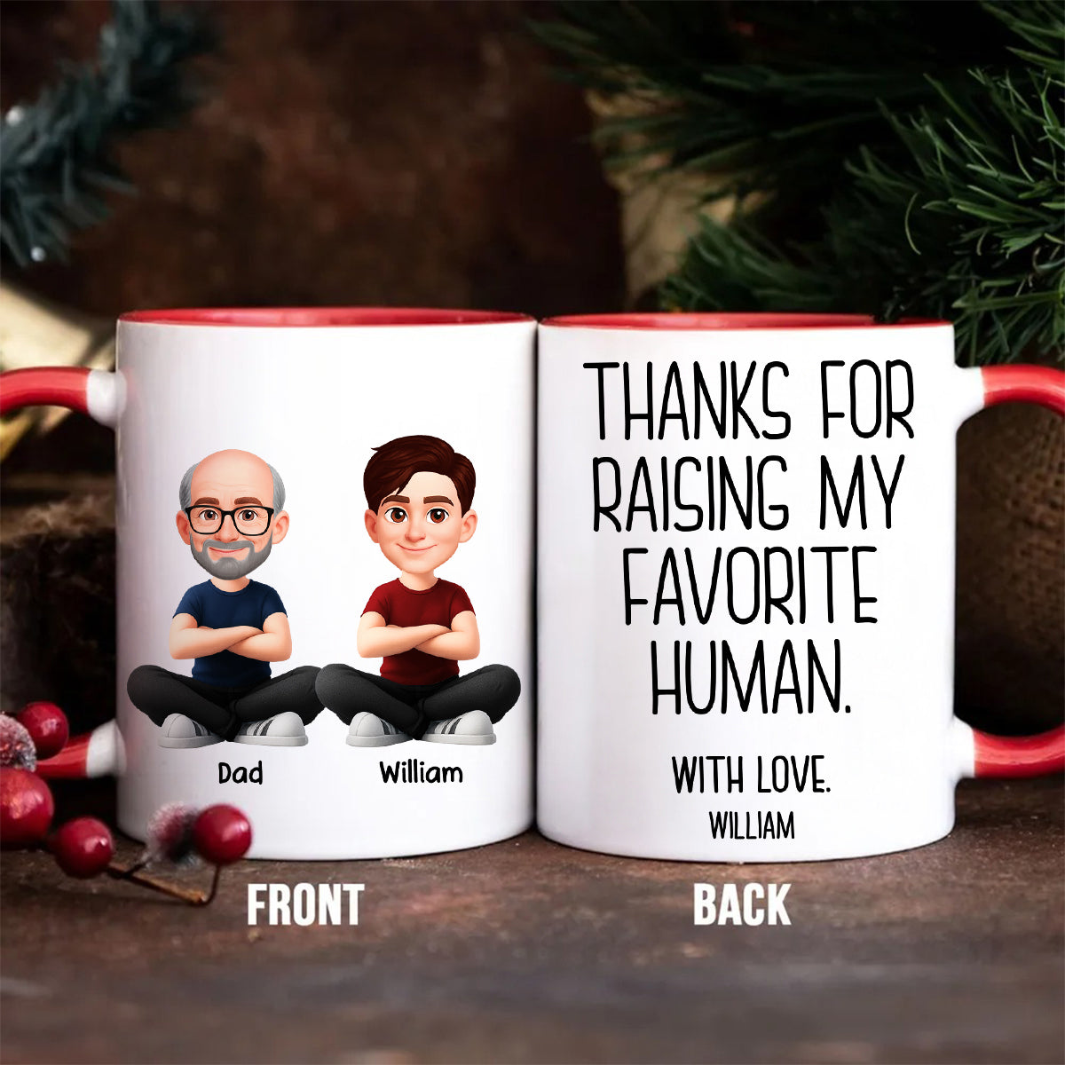 Thanks for Raising My Favorite Human - Personalized Mug - Christmas Gift for Mother-in-Law, Father-in-Law