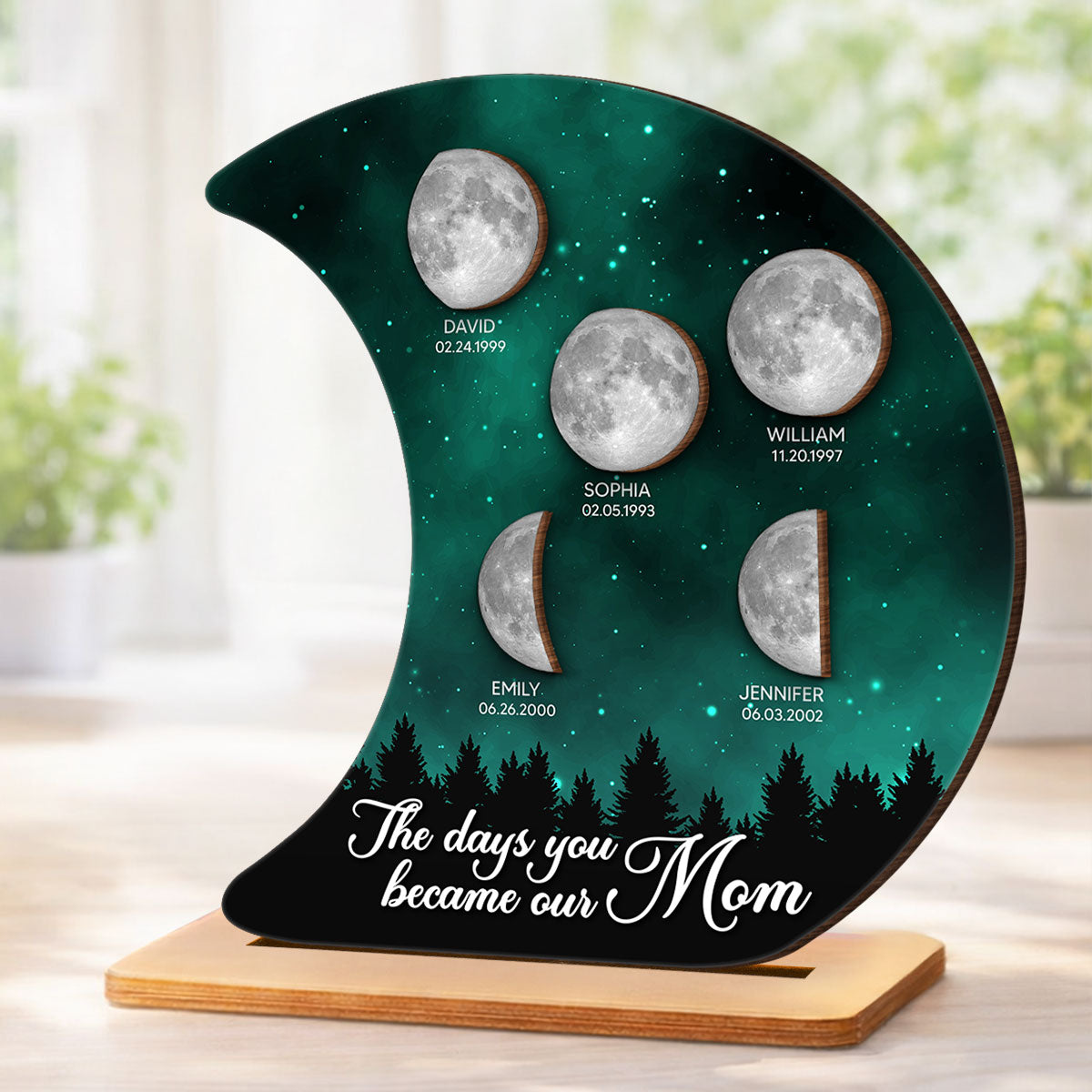 The Days You Became Our Mom Galaxy Night - Personalized 2-Layered Wooden Plaque - Heartfelt Gift For Mom, Grandma
