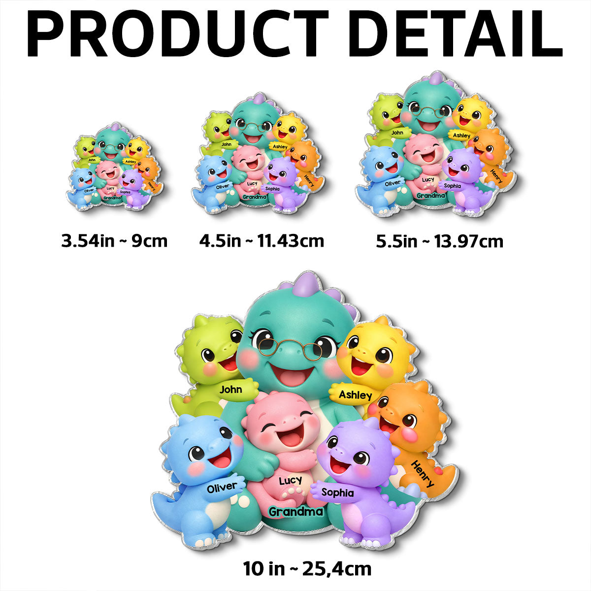 Colorful Cute Grandmasaurus Like Normal Grandma But More Awesome - Personalized Acrylic Fridge Magnet - Gift For Grandma