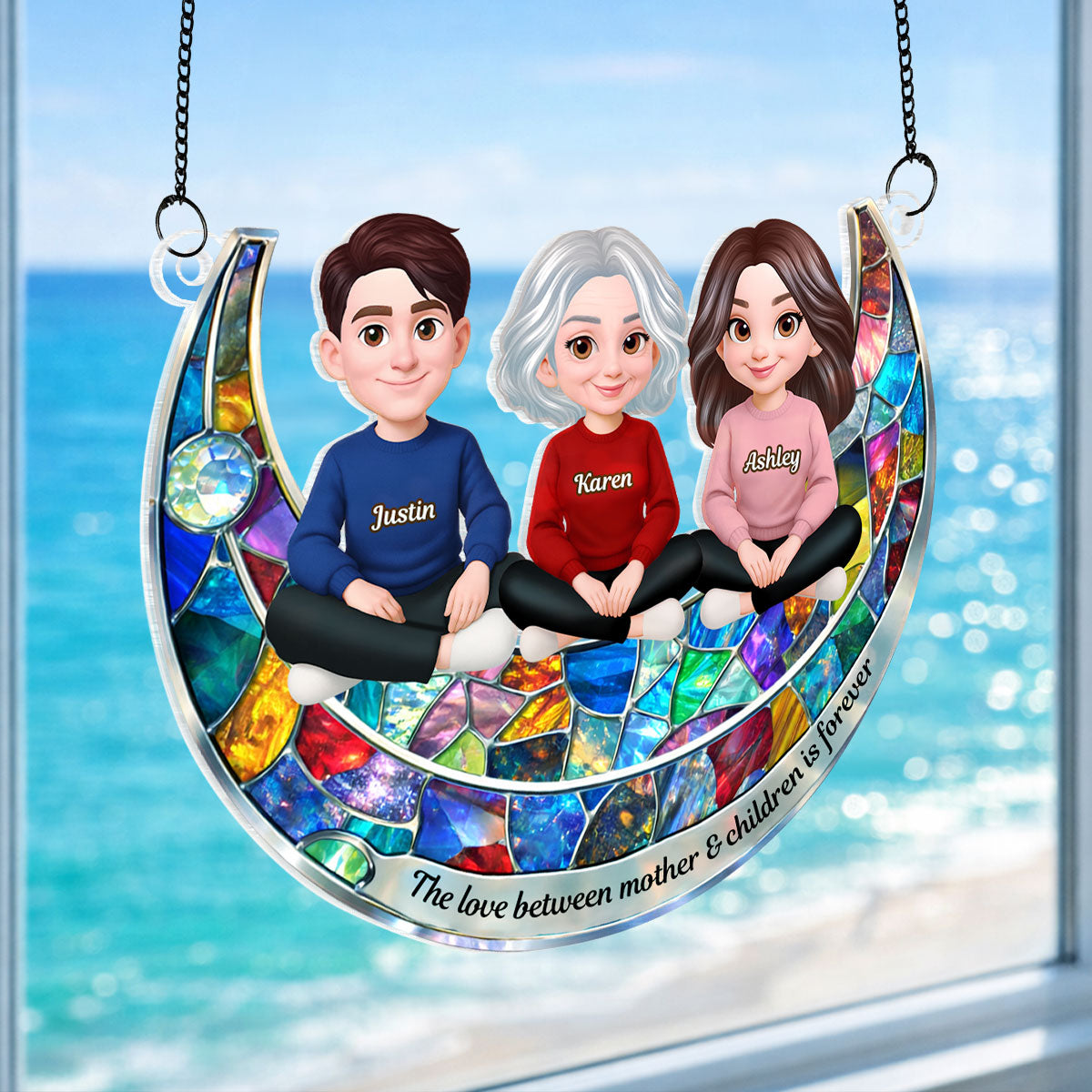 The Love Between Mother & Daughter Son is Forever - Personalized Suncatcher - Heartfelt Gift for Mom
