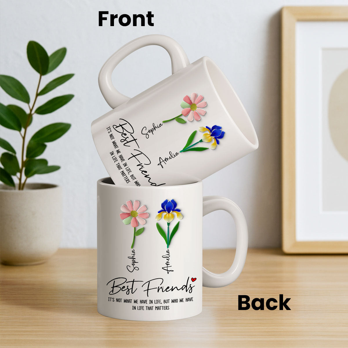It's Who We Have in Life that Matters, Custom Birth Month Flower - Personalized Mug - Christmas Gift for Best Friends