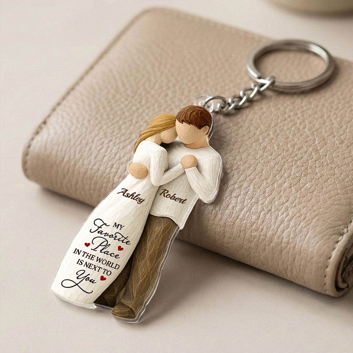 3D Effect Couple You Will Forever Be My Always - Personalized Acrylic Keychain - Gift For Him, Gift For Her