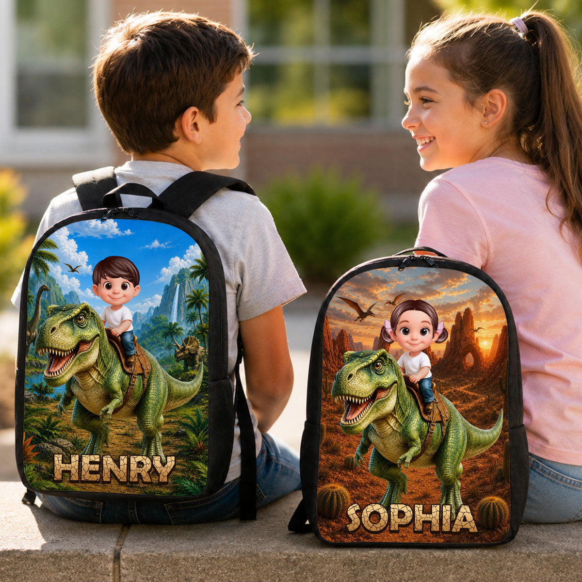 Trending Dinosaur Adventure for Boys Girls - Personalized Backpack - Back to School Backpack for Kids