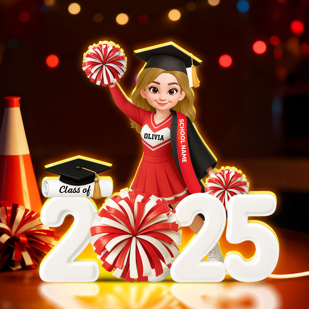 Senior Cheerleader Graduation - Personalized Light Box - Christmas Gift Graduation Gift