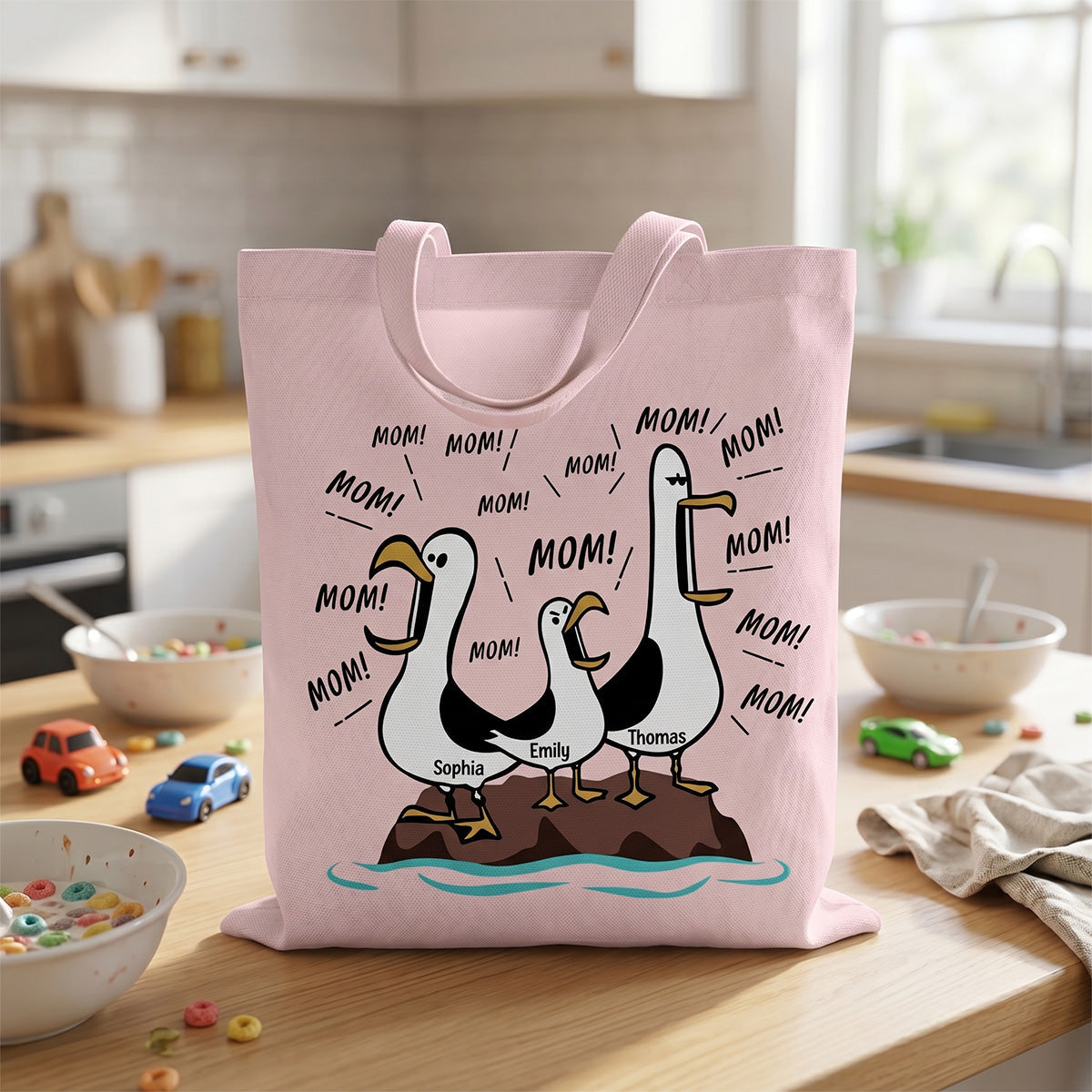 Seagull Mom Mom Mom - Personalized Tote Bag - Funny Mother's Day Gift For Mom