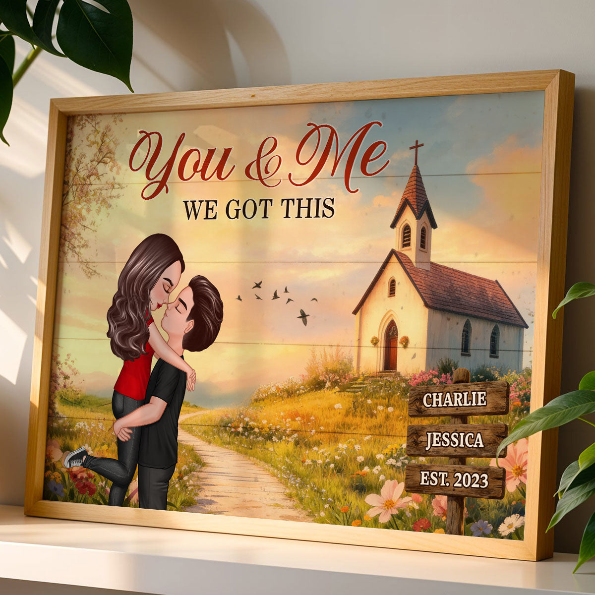 God Wrote Our Love Story Christian Couple Decor - Personalized Poster - Heartfelt Valentine, Anniversary Gift For Him, For Her, For Wife, For Husband