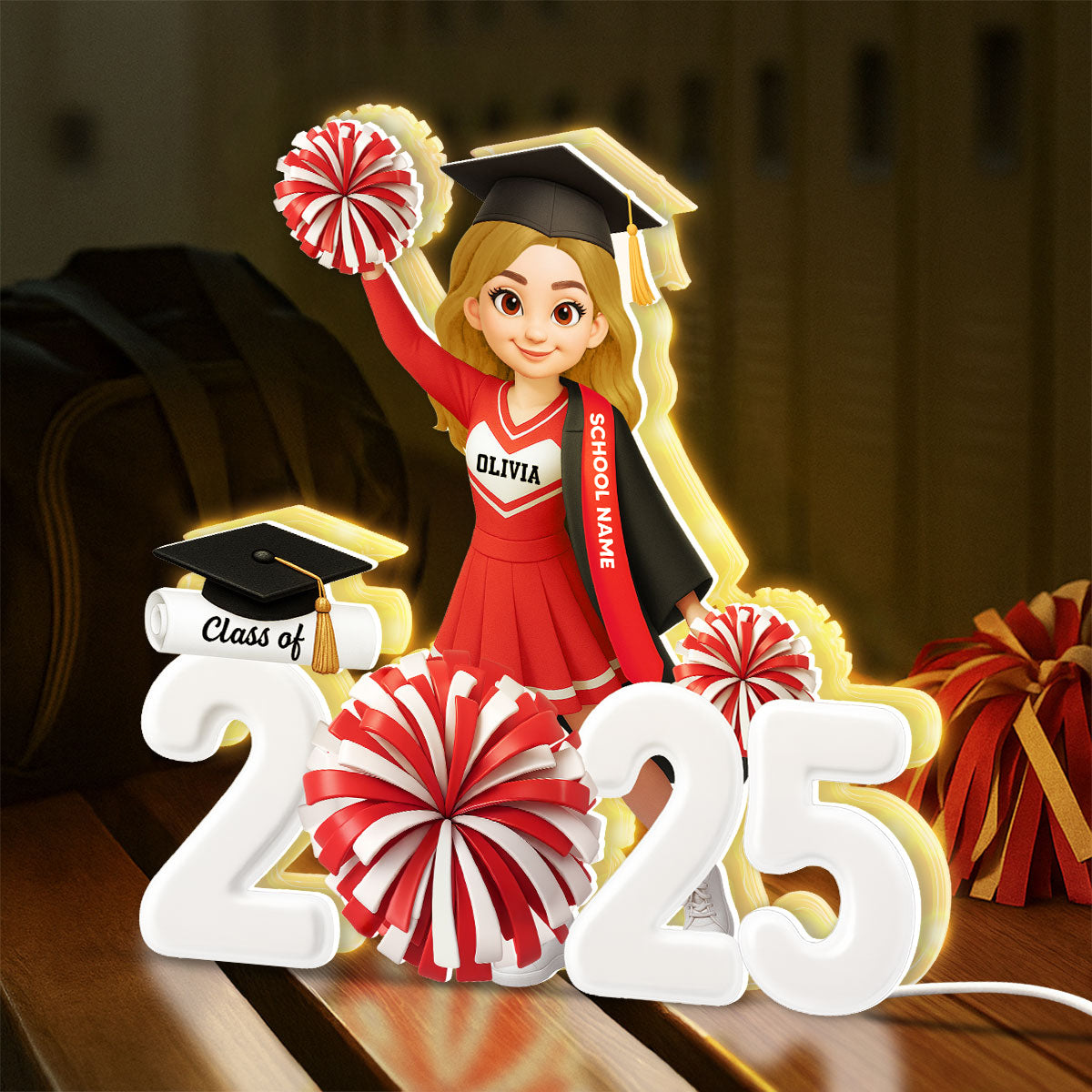 Senior Cheerleader Graduation - Personalized Light Box - Christmas Gift Graduation Gift