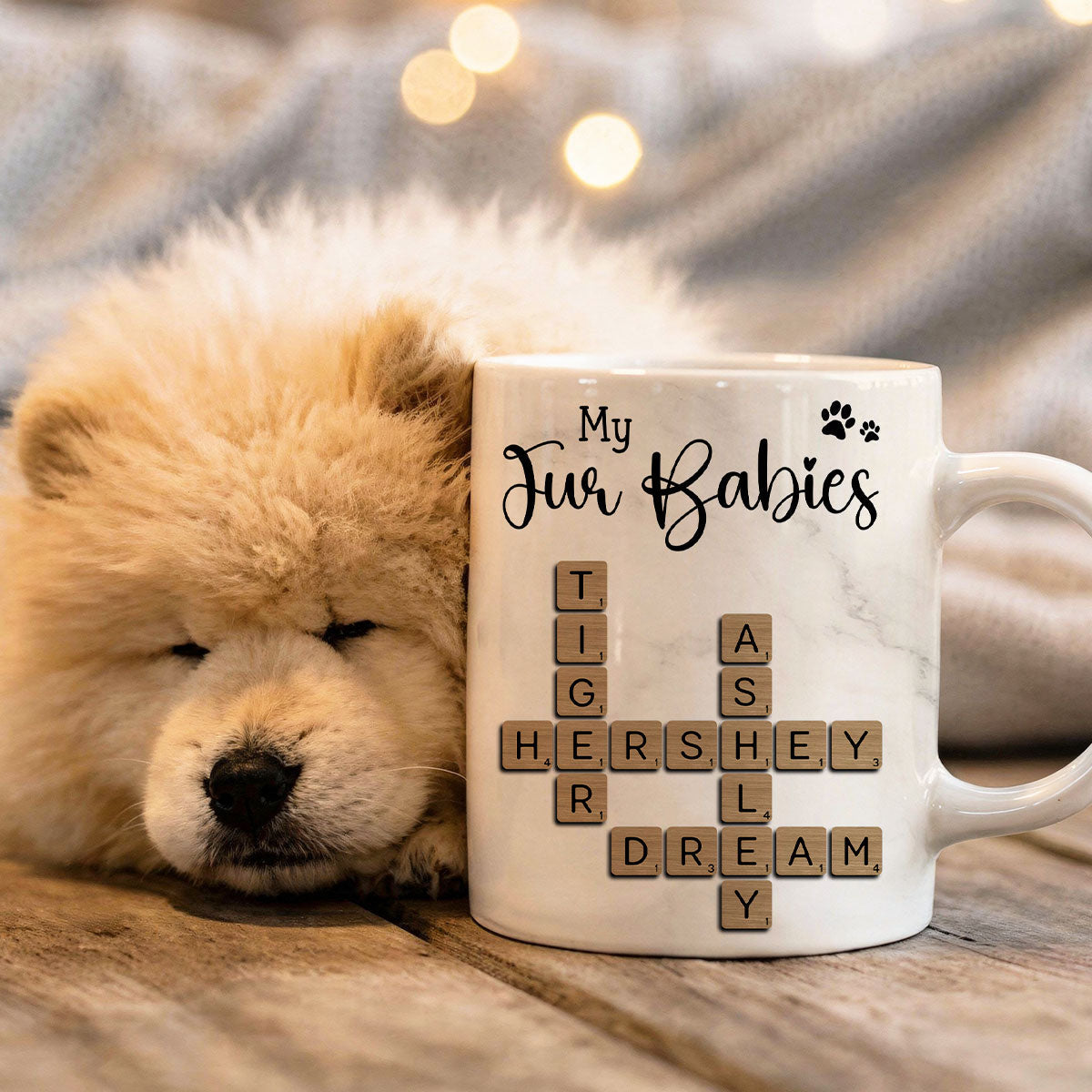 My Fur Babies Pets Crossword - Personalized Mug - Sentimental Gift for Pet Lovers, Dog Mom, Cat Mom