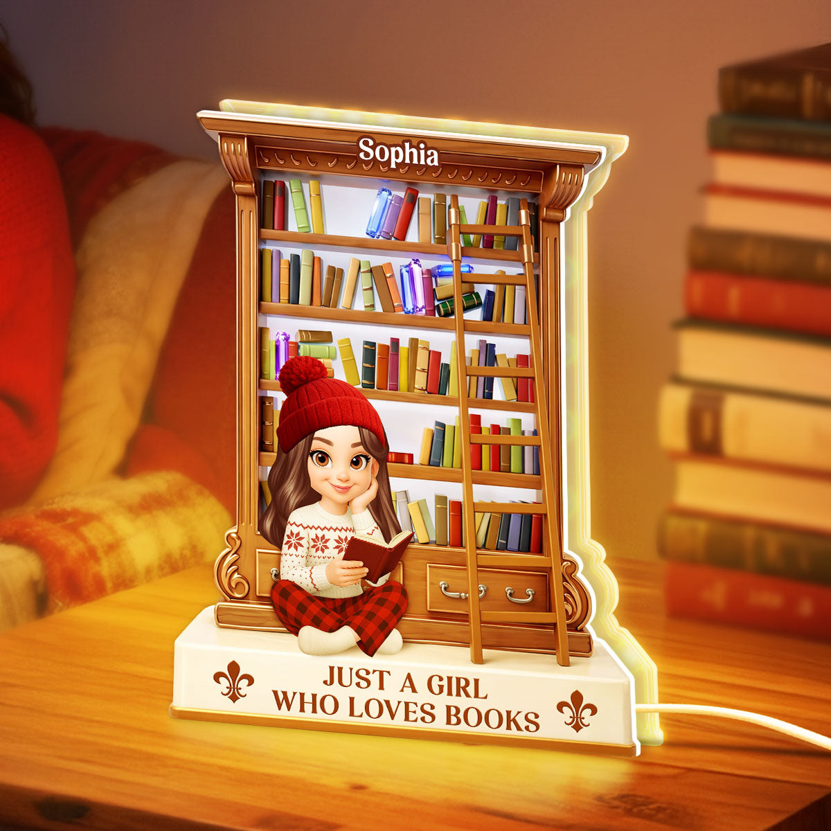 I Want Adventure In The Great Wide Somewhere - Personalized Light Box - Gift for Book Lovers