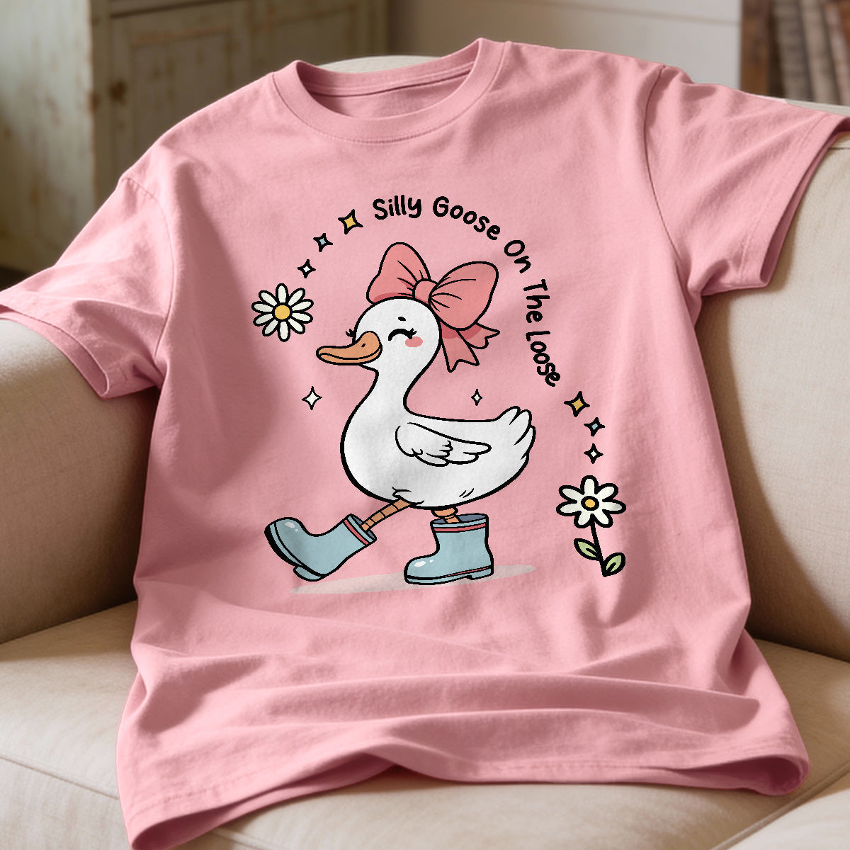 Silly Goose On The Loose Funny Shirt For Kid, Little Girl
