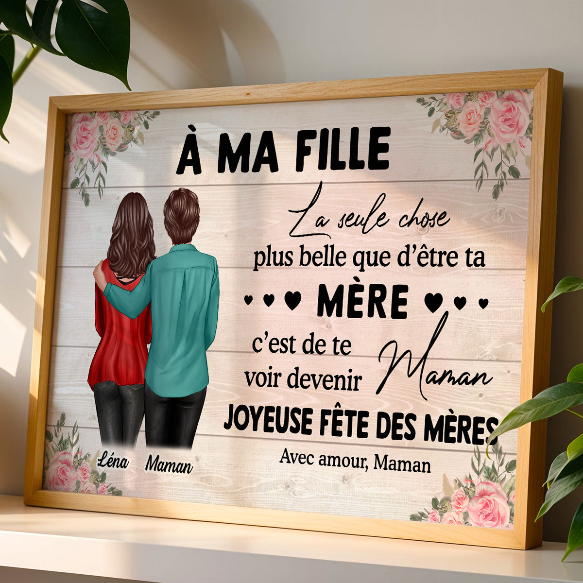 À ma fille – Te voir devenir maman – Affiche personnalisée – Cadeau de Fête des Mères pour ma fille