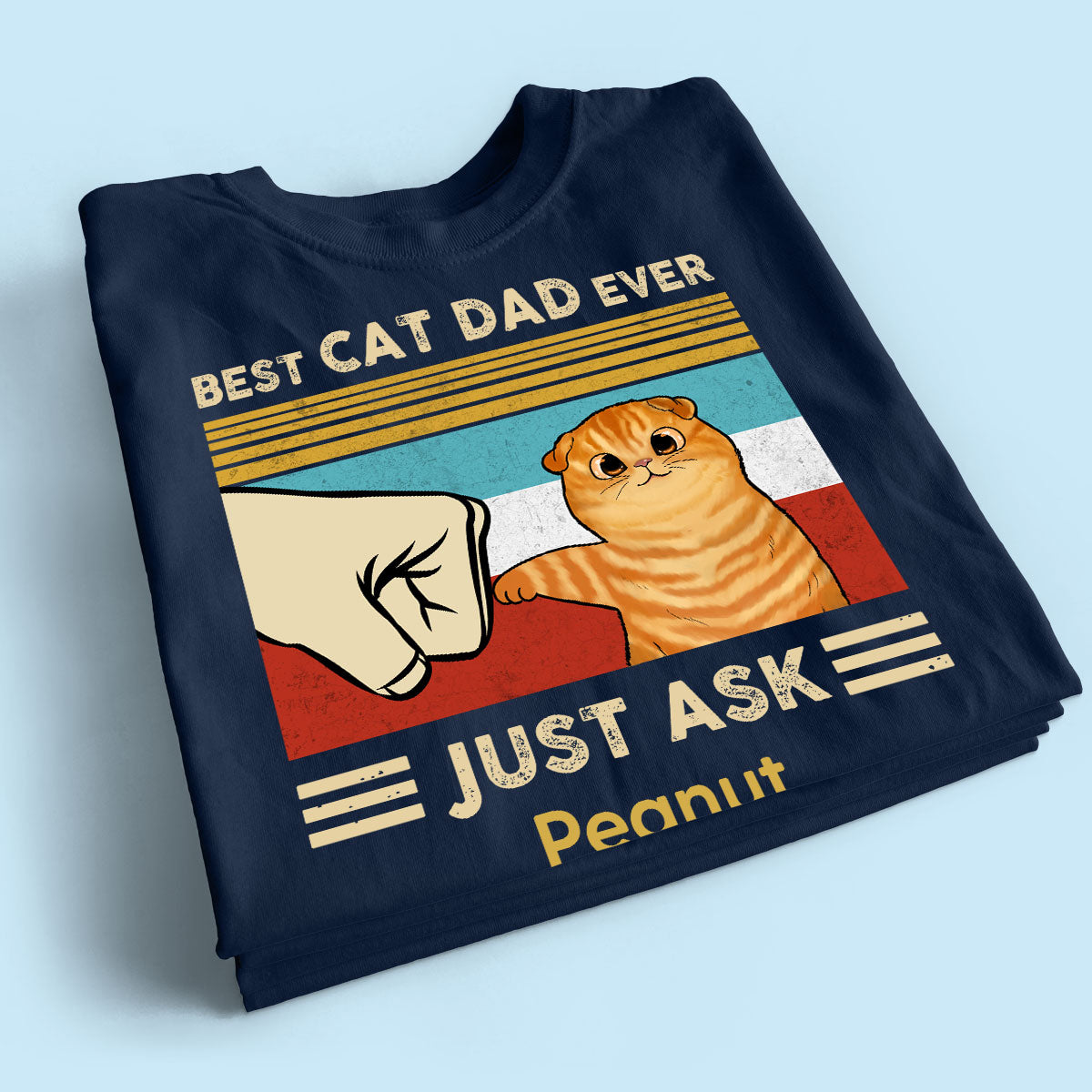Custom Cat Fist Bump - Personalized Shirt - Perfect Gift for Cat Dads, Father's Day Gift for Husband, Gift for Him
