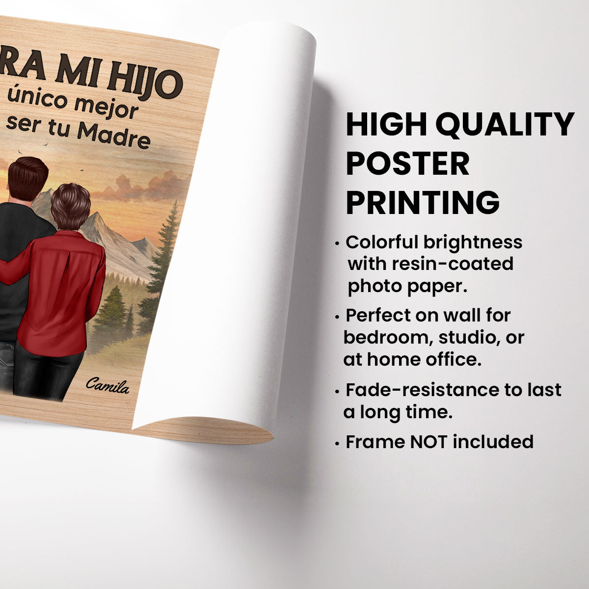 Día del Padre De Mamá A Hijo Viéndote Ser Papá - Personalized Poster - Father's Day Gift For Son