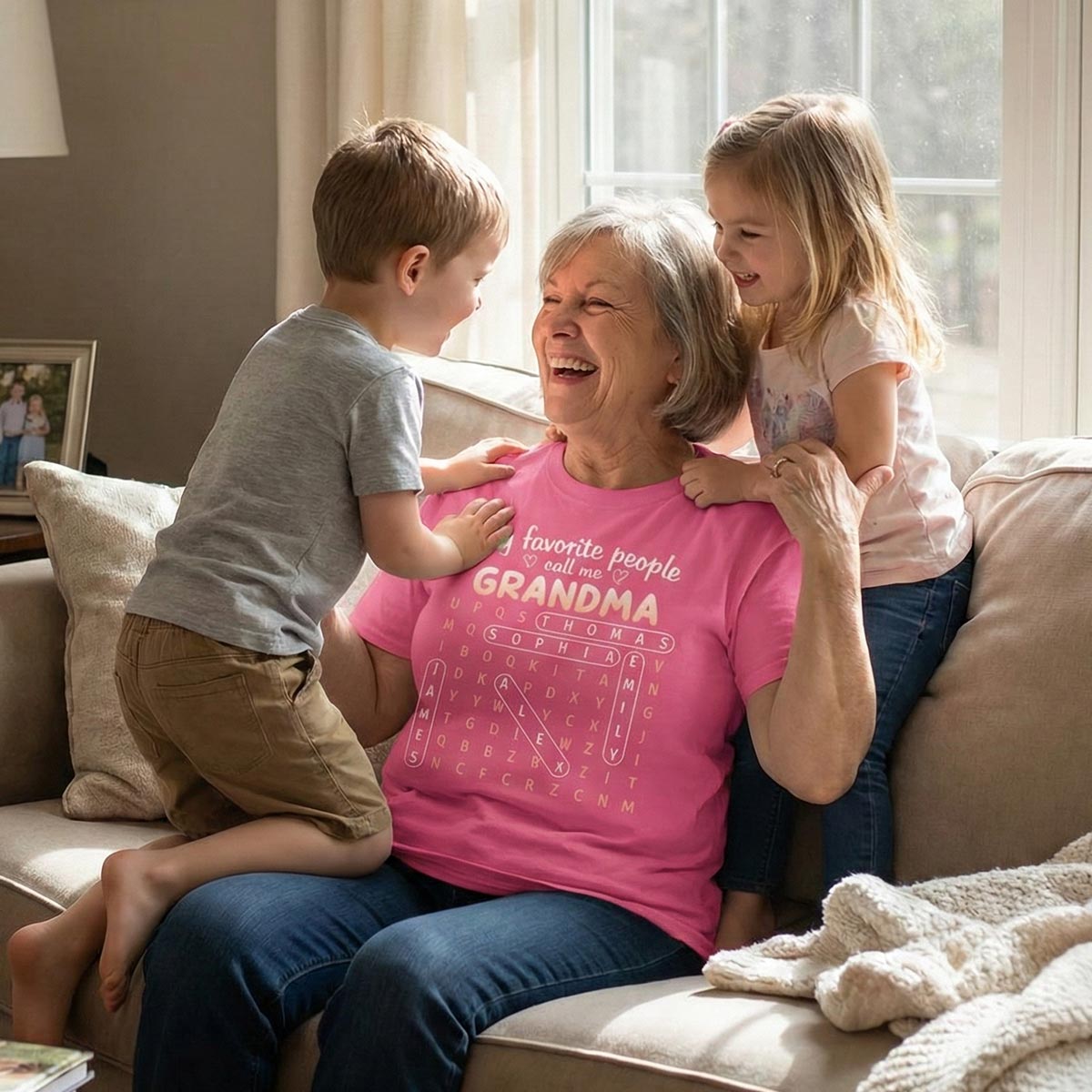 Favorite People Call Me Grandma Word Search Puzzle - Personalized Shirt - Mother's Day Gift For Grandma