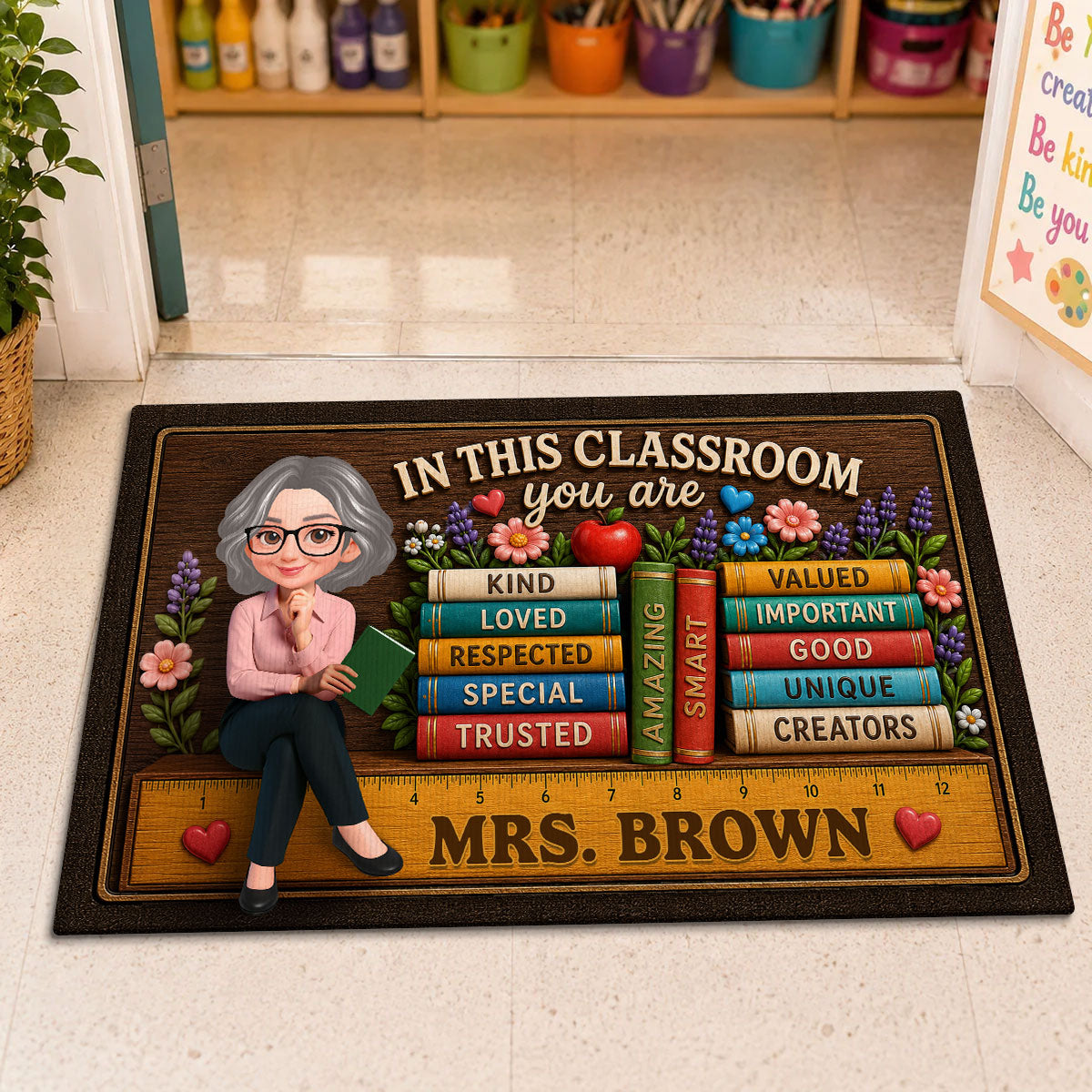 In This Classroom Teacher Welcome Students - Personalized Doormat - Back to School Decor for Teachers