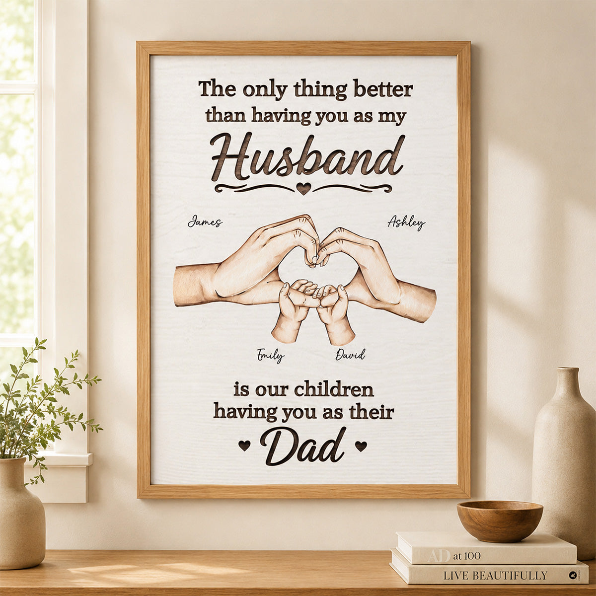 Our Children Having You As Their Dad Family Hands - Personalized Poster - Father's Day Gift For Husband