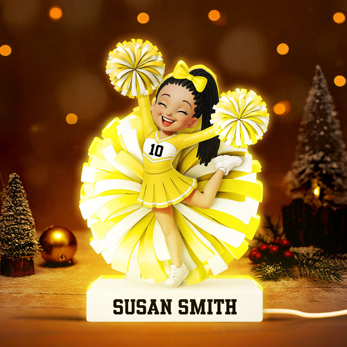 Cheerleader Girl 3D Effect - Personalized Light Box - Christmas Gift for Teen Girl Daughter