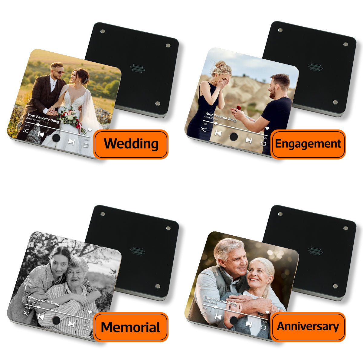 Custom Photo Music Box - Personalized Music Magnet - Anniversary Gifts, Valentine's Day Gift for her, for him