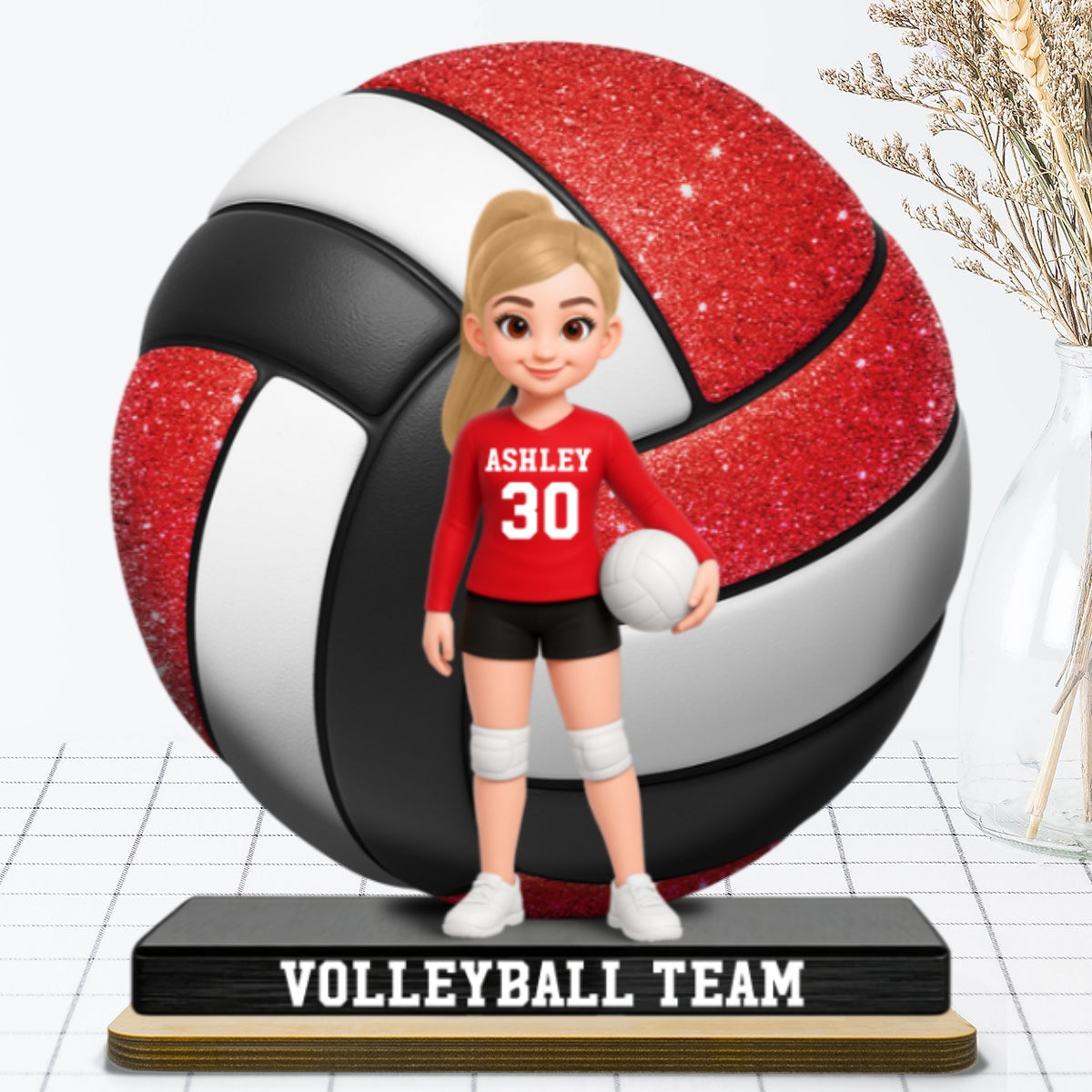 Proud Volleyball Player - Personalized 2-Layered Wooden Plaque - Gift For Volleyball Players, Volleyball Lovers