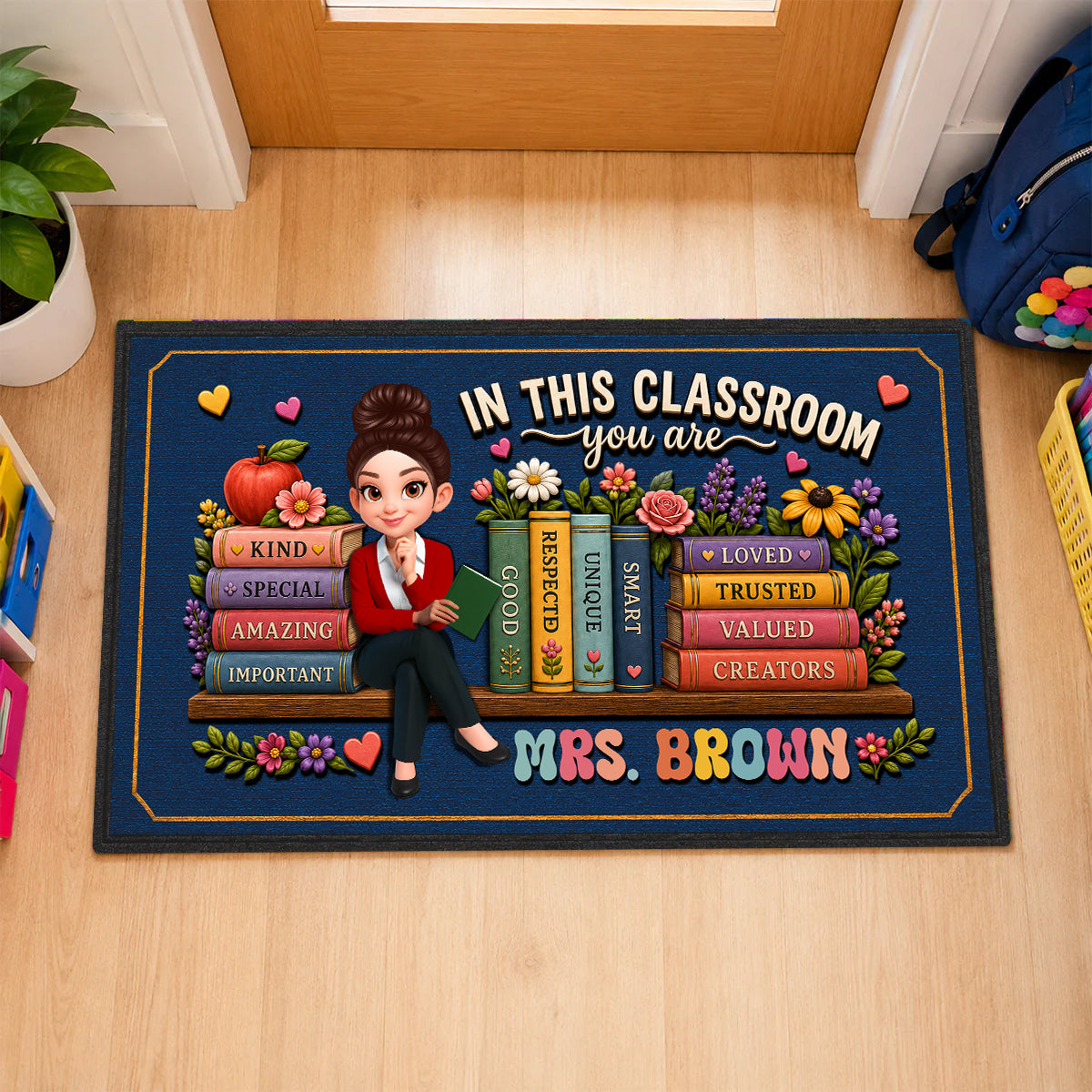 In This Classroom Teacher Welcome - Personalized Doormat - Back to School Decor for Teachers