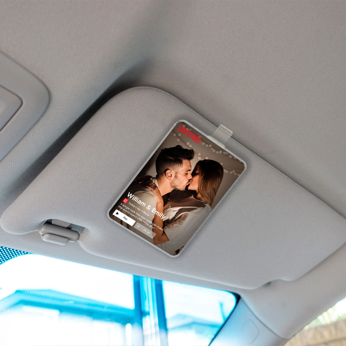 Couple Romantic Love Story - Personalized Acrylic Car Visor - Heartfelt Valentine, Anniversary Gift For Him, For Her