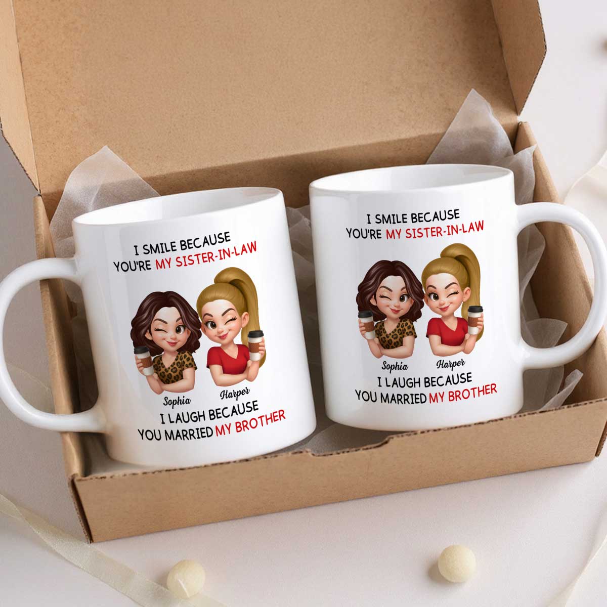 You're My Sister-In-Law I Laugh Because You Married My Brother - Personalized Mug - Funny Gift For Sister-In-Law