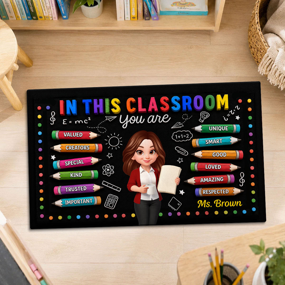 In This Class You're Better - Personalized Doormat - Back To School Gift For Teacher, Classroom Decors