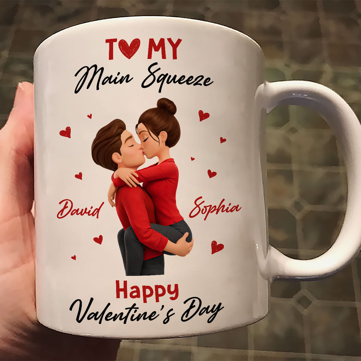 To My Main Squeeze Happy Valentine's Day - Personalized Mug - Unique Valentine's Day Gift for Her