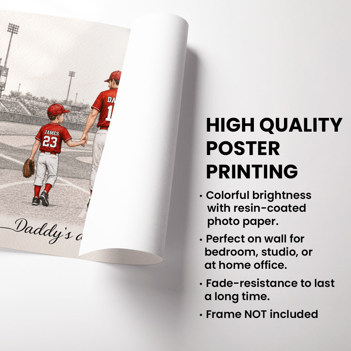 Vintage Baseball Dad And Kids Walking - Personalized Poster - Father's Day gift for Dad, Husband