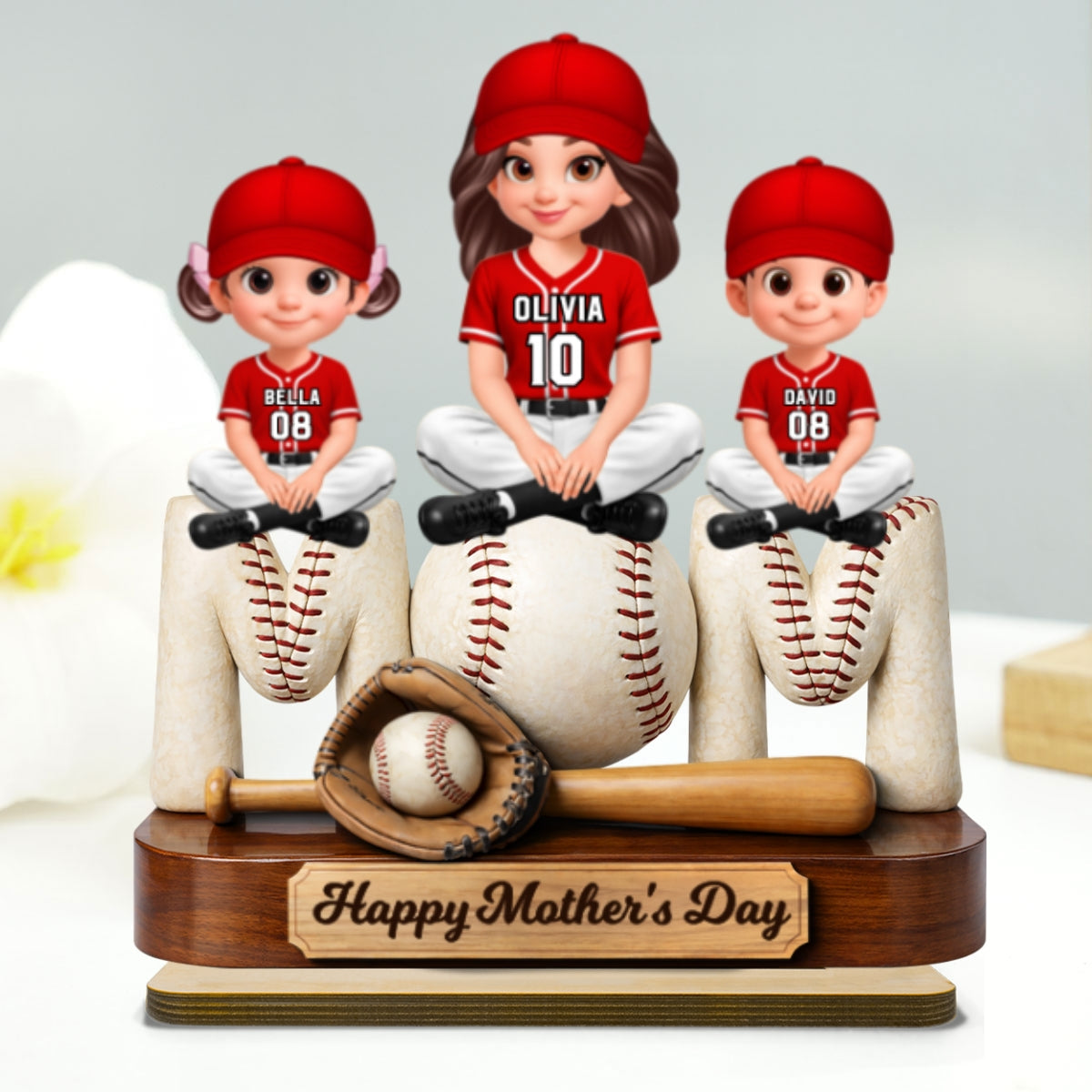 Best Baseball Mom Ever - Personalized 2-Layered Wooden Plaque - Mother's Day Gift For Baseball Mom