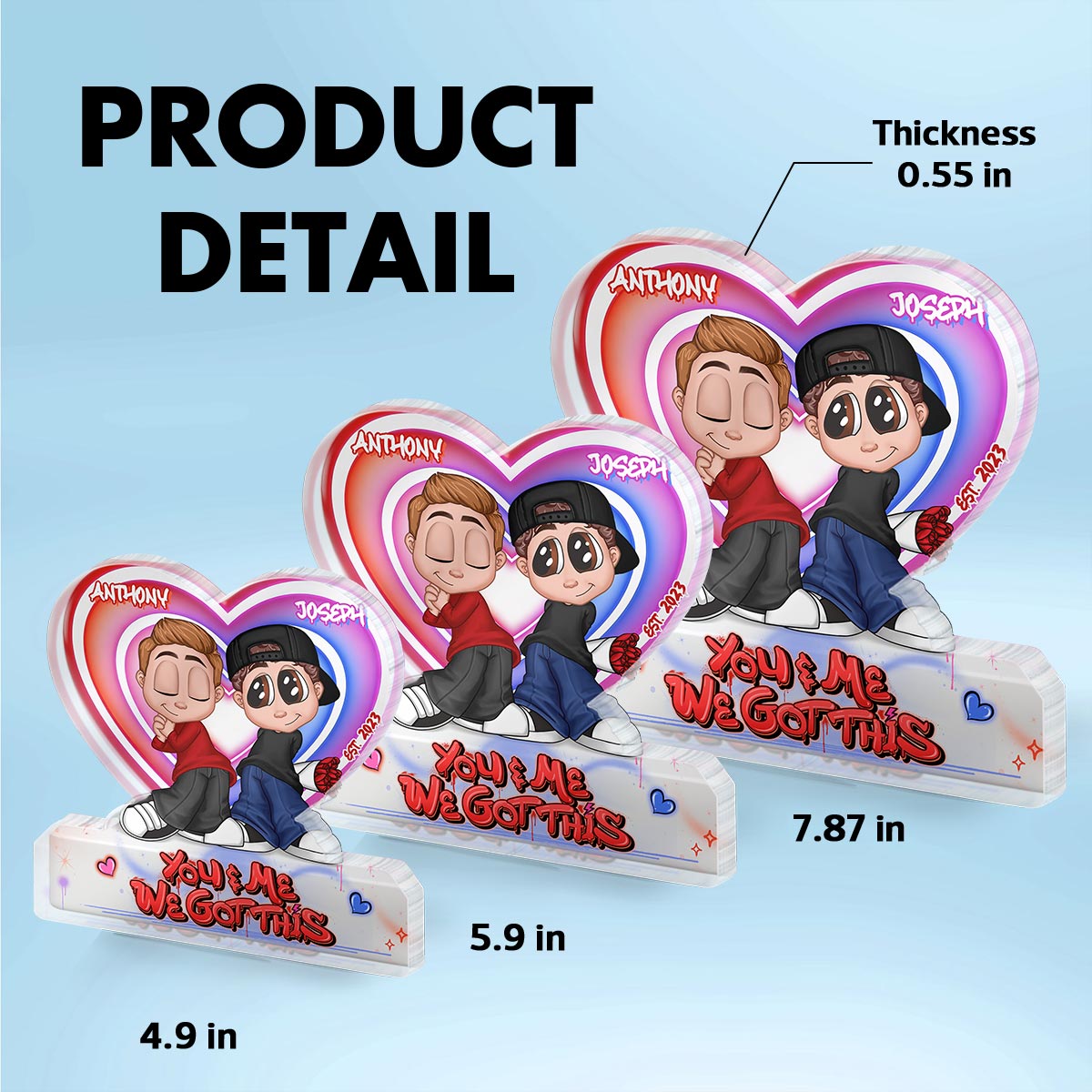 Eternal Love Y2K Couple - Personalized Acrylic Block Plaque - Heartfelt Valentine's Day Gift, Anniversary Gift For Couple, For Him, For Her