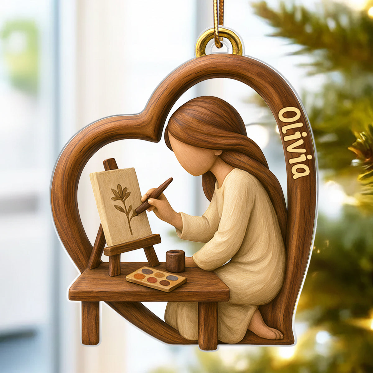 Where Colors Speak Louder Than Words – Personalized Acrylic Ornament – Inspiring Christmas Gift for Artists