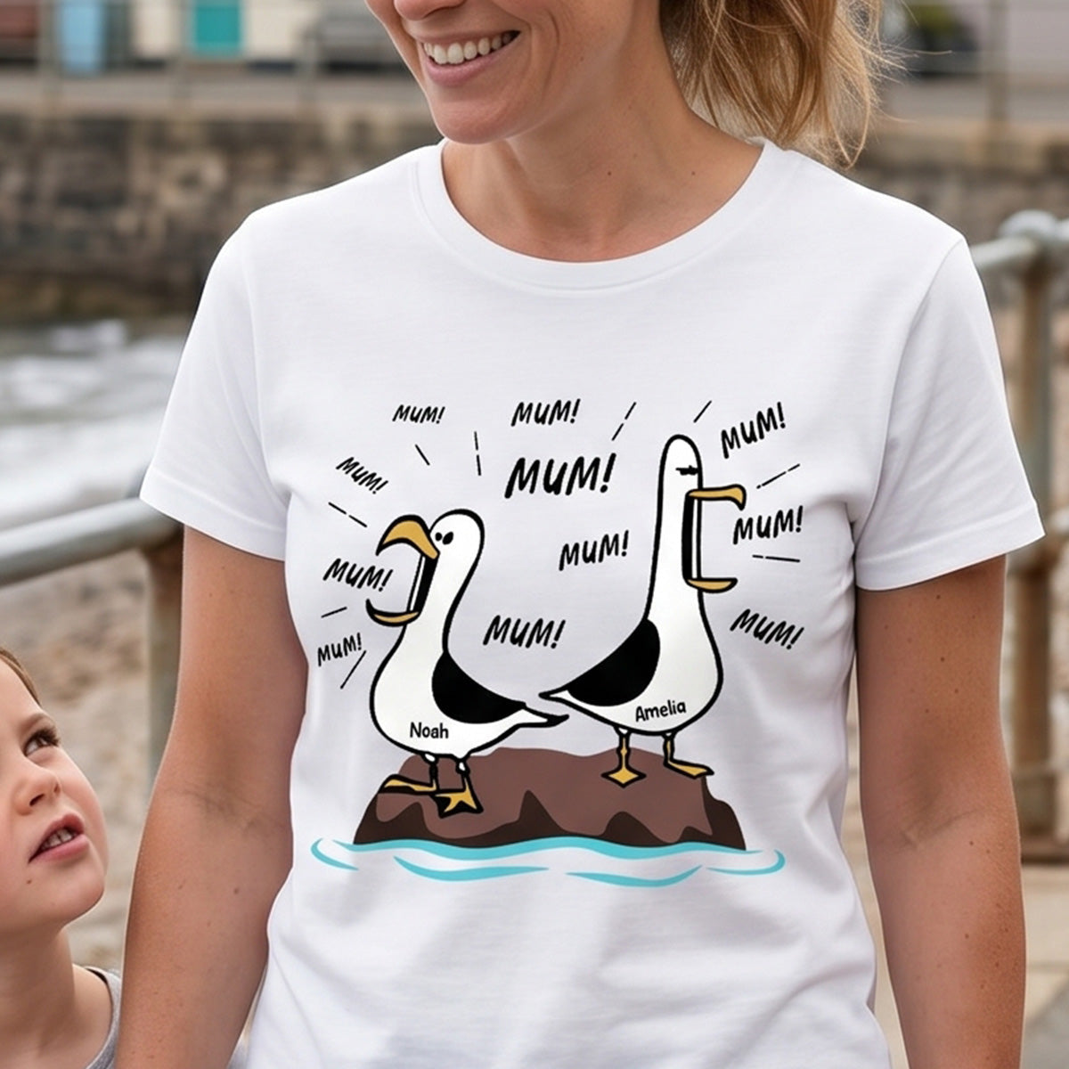 Seagull Mum Mum Mum Custom Name - Personalised Shirt - Funny Mother's Day Gift For Mum