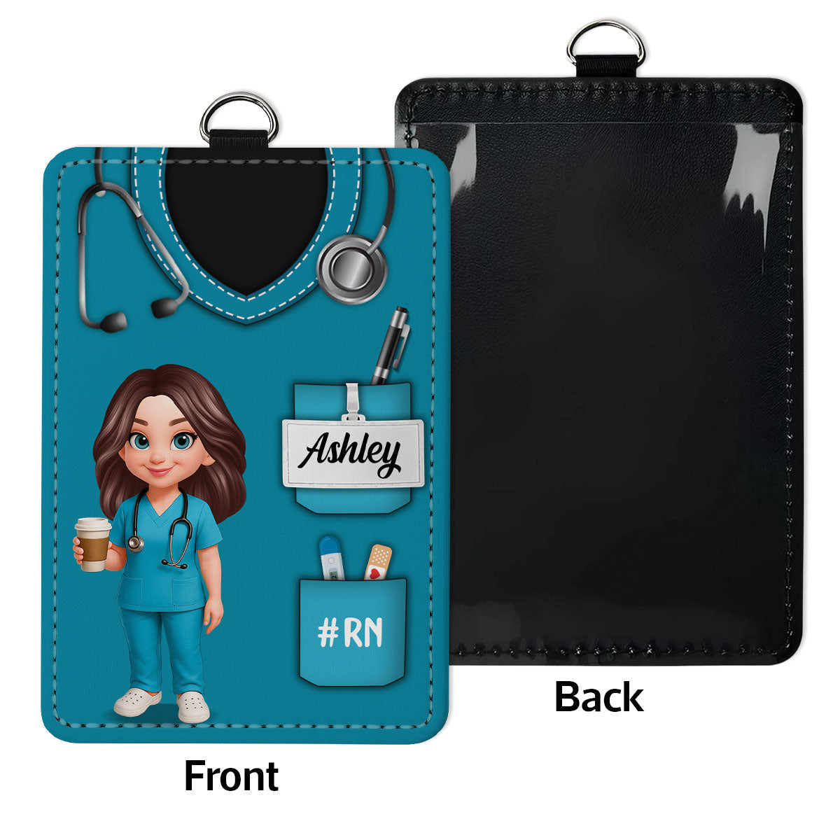 Nurse Uniform - Personalized ID Badge Holder - Gift For Nurse