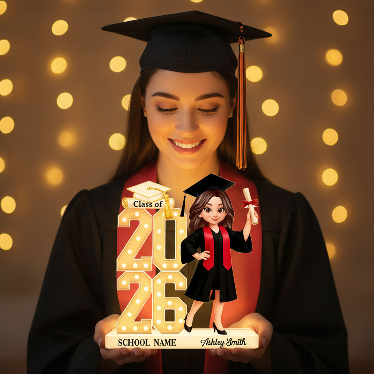 Class Of 2026 2027 Senior 2D Flat - Personalized Light Box - Graduation Gift For Graduates, Daughter, Son