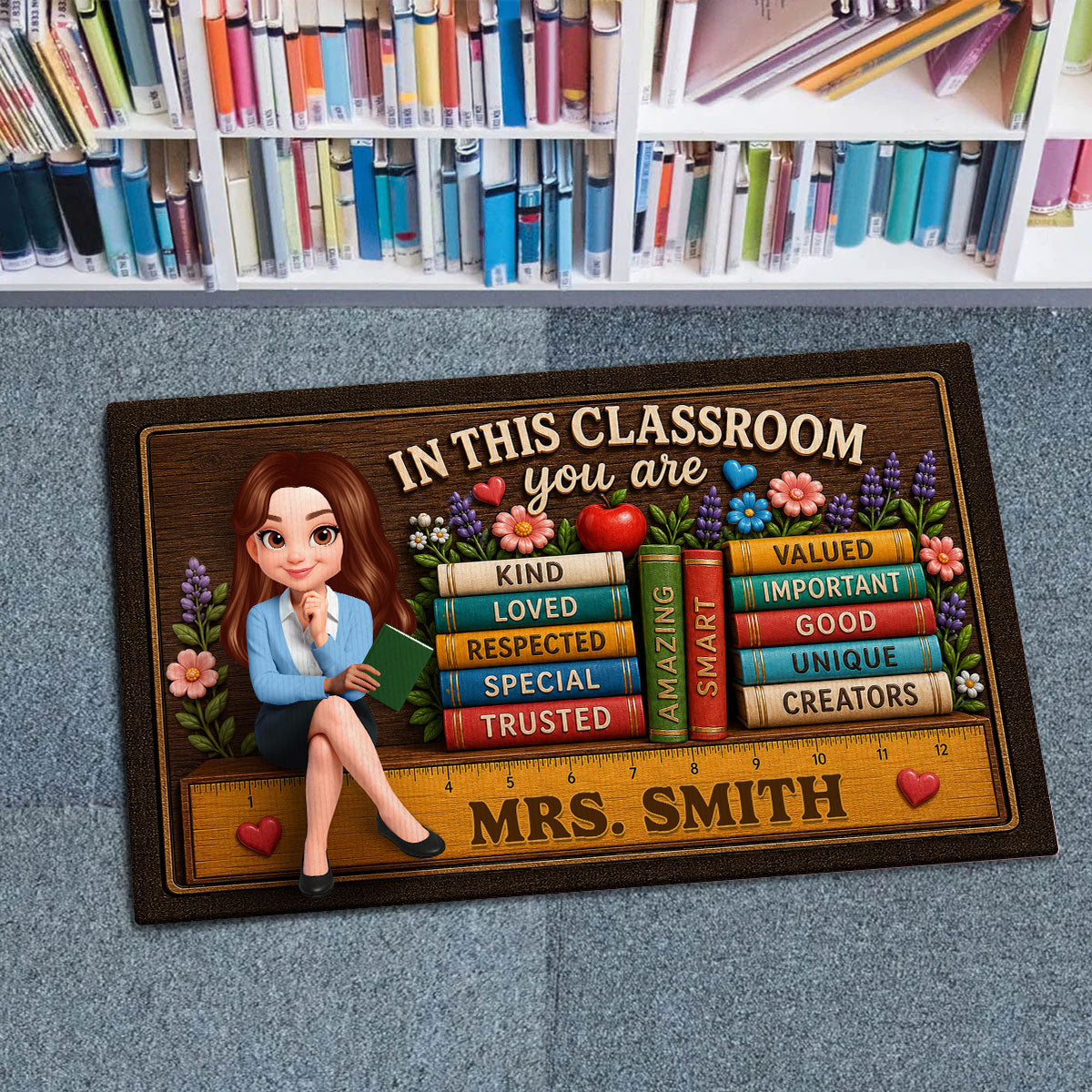 In This Classroom Teacher Welcome Students - Personalized Doormat - Back to School Decor for Teachers